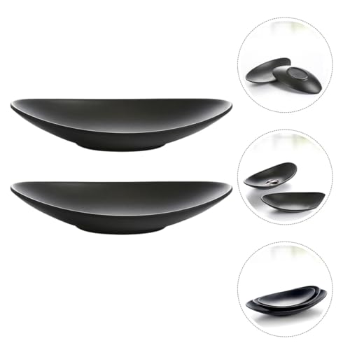 Set 2 platos sushi melamina negro pequeño miniatura 5