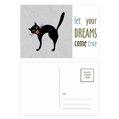 Cartes postales chat noir effrayant lot de 20 pour papeterie gothique et correspondance
