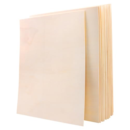 12PCS 400x300x2MM Basswood Sheets, Unfinished Wood Board Plywood Sheets for Crafts, Hobby, Model Making, Wood Burning