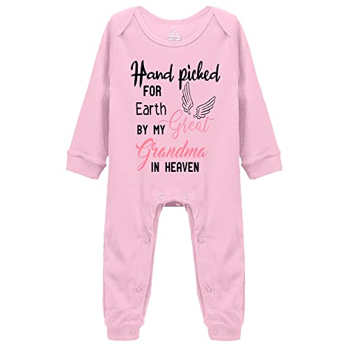 Hand Picked for Earth by My Great Grandma in Heaven Baby Bodysuit Long Sleeve Infant Clothes