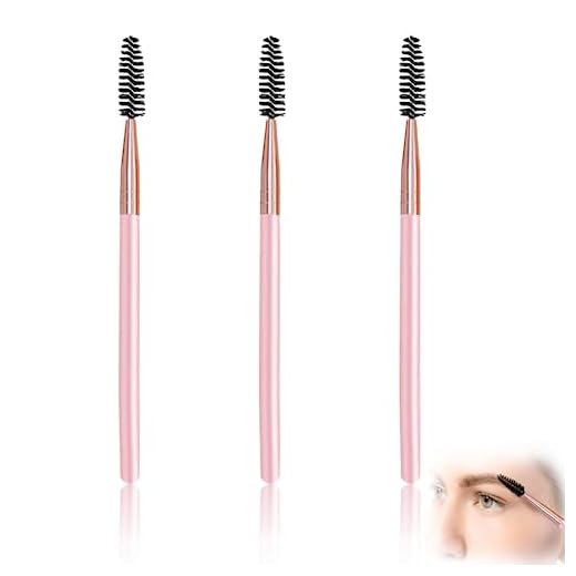 Cepillo de Pestañas, 3 Piezas Cepillos de Cejas, Pinceles Mascara de Pestañas, Reutilizable Cepillos Pestañas, Extensiones Cepillo para Máscaras