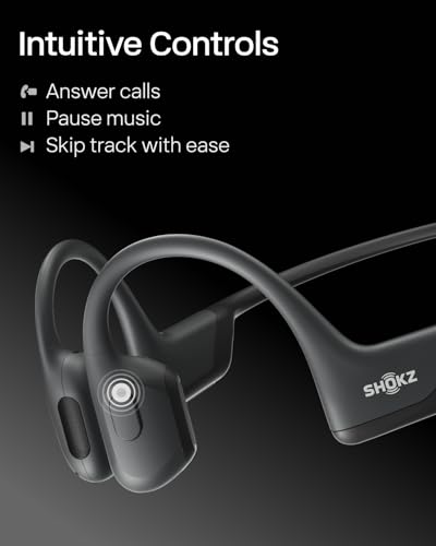 SHOKZ OpenRun Pro - Auriculares de conducción ósea, auriculares deportivos inalámbricos Bluetooth de oreja abierta para correr y entrenar, resistentes al sudor, batería de larga duración, graves