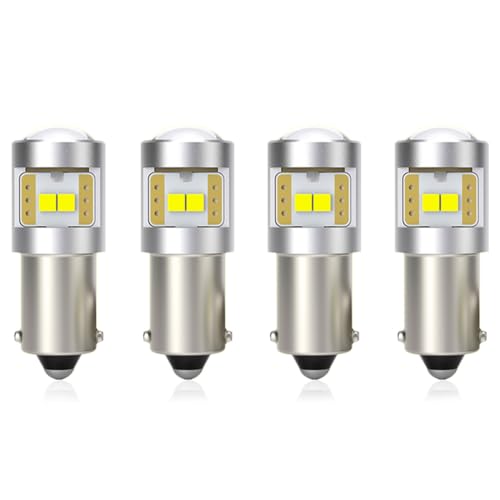 BA9S T4W BA9 1895 1891 53 57 47830 64111 3893 LED Interior Dome Map License Plate Glove Box Panel Light Bulb, 6-SMD Extremely Bright 12V Replacement Plug and Play, 4-Pack