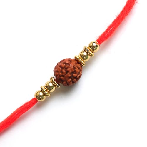 Rakhi tradicional de Rudraksh para el ritual de regalo al hermano