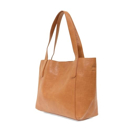 Image of Joy Susan Womens Vegan Leather Lottie Medium Tote with Removable Crossbody Bag - Cognac