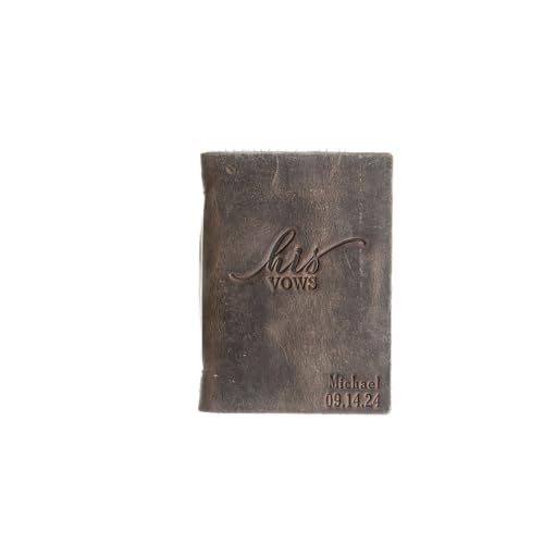 Ox & Pine Personalized Leather Wedding Vow Book - His
