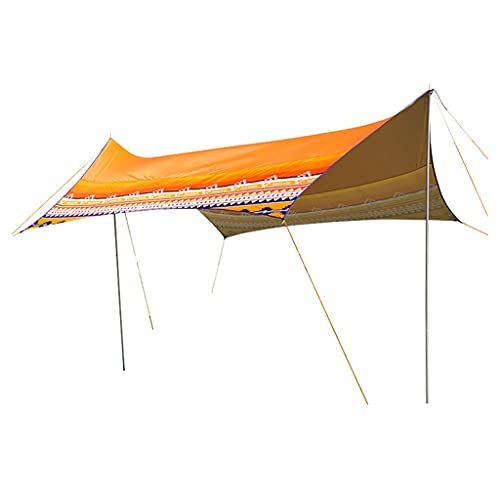 Toldo para lluvia y sol de camping que soluciona la falta de sombra y la humedad del suelo