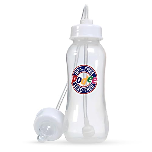 Hands-Free Baby Bottle - Anti-Colic Nursing System 9 oz Baby Bottle Fast Flow Nipple/Teat 3m+ with Tube Straw Feeding System for Toddler 1 Year+ (1 Pack - Classic) + Convert A Bottle Feeding Kit