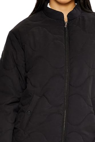 Forever 21 Women's Abstract Quilted Zip-up Jacket3