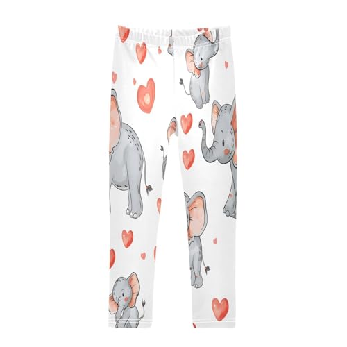 Toddler Girls Leggings Printed Yoga Pants Leggings Love Heart Elephant for Kids
