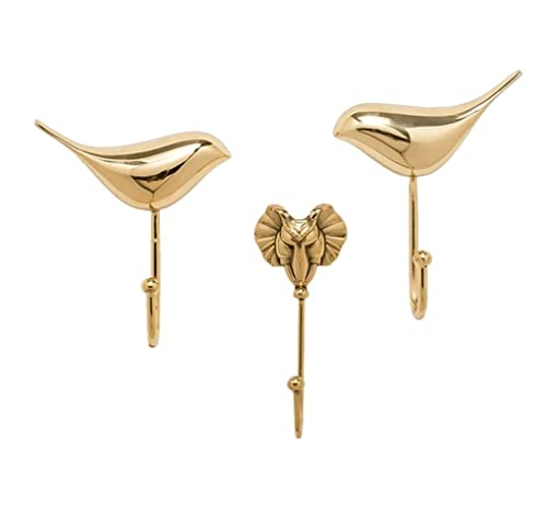 Ganchos De Pared para Abrigos, 3 Piezas, Perchero De Pared, Toallero De Entrada, Riel Guía De Metal Duradero, Perchero De Cobre Puro.