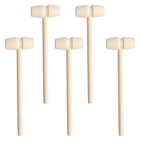 KKSTY 10pcs Mini Wooden Hammer Mallet Pounding Toy DIY Creative Beating Toys Educational Toy Cover