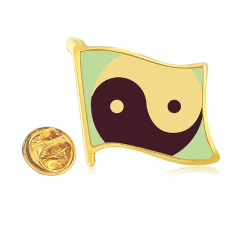 Badge drapeau chinois Taichi doré pour costume et veste