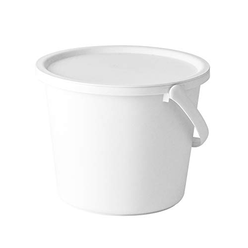 LOCGFF 12L Consolidated Plastics Pail With Handle, Durable Purpose Food Grade Pail, Heavy Duty BPA Free Plastic Bucket, For Water And Food, White