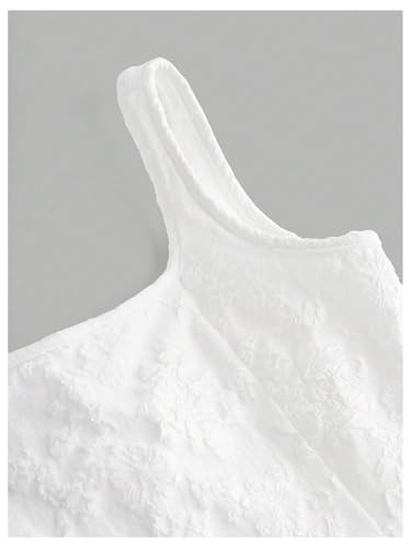 Girl's Floral High Waisted A Line Dress Square Neck Sleeveless Pleated Midi Tank Dresses3