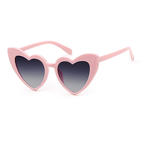 Love Heart Shaped Sunglasses for Women - Vintage Cat Eye Mod Style Retro Glasses as Christmas gift
