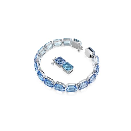 Swarovski Millenia Tennis Bracelet, Octagon Cut, Color Gradient, Blue, Rhodium Finished2