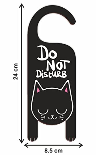 Image of CVANU Do Not Disturb Cat Shaped Wooden Door Sign Hanger Size(24cm x 8.5cm) cv62