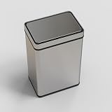 Well Home kosz na śmieci 70 l metaliczny kolor ze stali nierdzewnej z automatycznym czujnikiem i filtrem przeciwzapachowym H. 78 cm