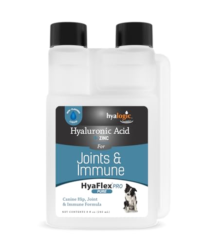 Hyalogic HyaFlex Pro Pure (8 fl oz) - Canine Hyaluronic Acid & Zinc Dog Supplement - Joint & Immune Dog Health Supplies - Liquid Canine Joint Supplement - Promotes Healthy Cartilage & Flexibility