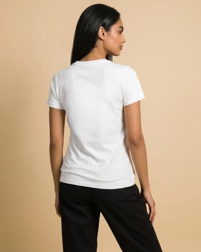 Image of Nobero Women's Graphic Printed T-Shirt | Regular Fit 180 GSM Cotton Tee for Women | Comfortable Round Neck Casual Wear