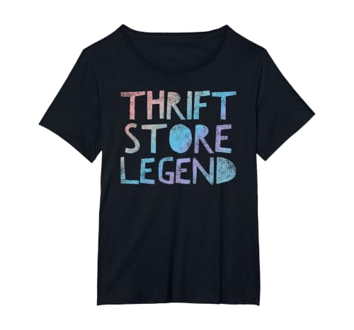 Thrift Store Legend - Funny Thrifty Shopper Quote Humor T-Shirt, Women's Plus, Black, 2X