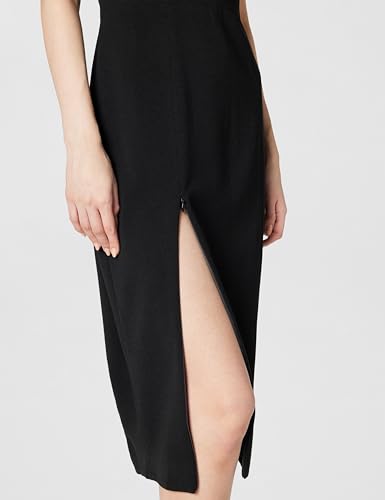 Image of Dress The Population Women's Gloria Collared Zip Neck Short Sleeve Bodycon Midi Dress
