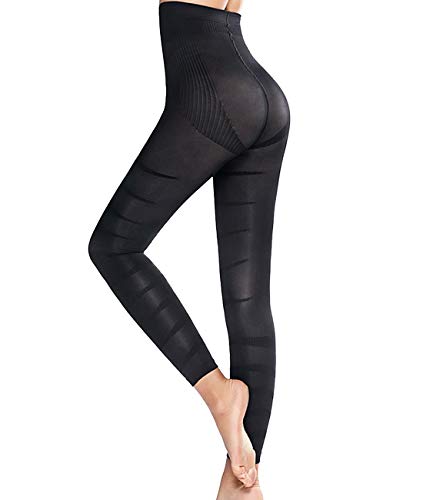 SLIMBELLE® Femme Collant Gainant Taille Haute Leggings Sculptants Minceur Ventre Plat Pantalon Moulant sans Couture Noir Cover