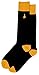 Black Colorblock Men's Cotton Dress Socks With Contrasting Toe, Heel