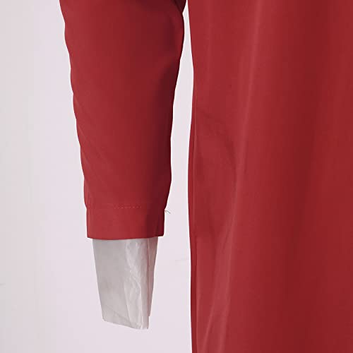 Generic Kurta Men Long Sleeve Kaftan Thobe Muslim Men Thobe Big and Tall Kaftan Men Thobe with Pocket4