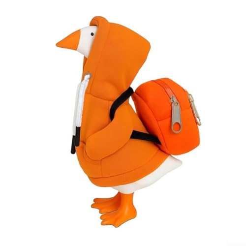 Desk Goose Costume de rentrée scolaire pour figurines de 17,8 cm, comprend un sweat à capuche et un mini sac à dos avec poches fonctionnelles, fabriqué à partir de tissu polyester (orange)