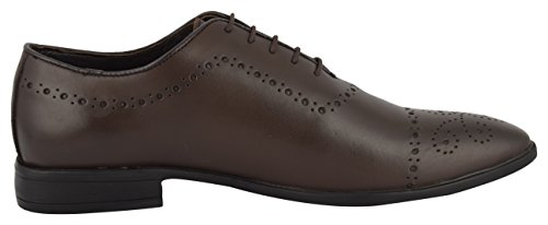 Image of Auserio Men Brown Leather Formal