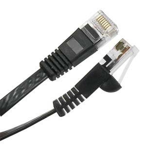 Cable Ethernet plano Cat6 10.7 m negro miniatura 1