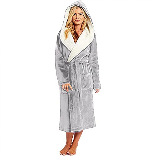 Roupão feminino de pelúcia xale roupão de banho inverno grosso quente macio roupão de spa manga long