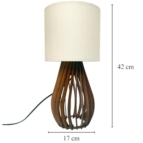 Luminária De Mesa Abajur Finese 42 Cm Quarto Sala Escritório Bivolt 110/220V Com Cúpula Cor Clara Es
