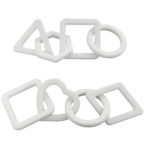 Conjunto de 2 esculturas decorativas de madera blanca CosmoLiving