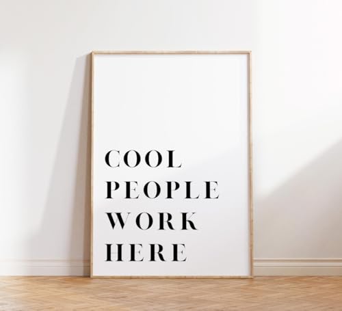 NATVVA Cool People Work Here Canvas Art Prints Painting Minimalist Office Picture Artwork Home Trendy Office Decoration No Frame