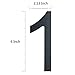BetLight 6 Inch House Numbers- Modern Floating Stainless Steel Home Address Number Elegant Black Finish,Number 1
