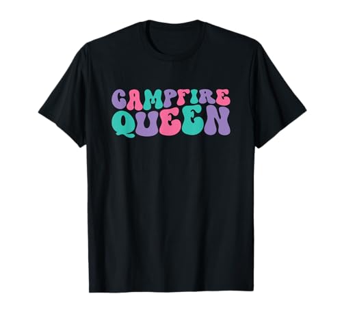 Campfire Queen - Alfombra para mujer, estilo retro, vintage, ondulada Camiseta