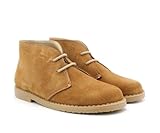 Cierre de cordones Genérico Bota de piel serraje safari, cierre de cordones y suela de caucho (Camel, Sistema tallas calzado EU, Adulto, Mujer, Números, mediano, 41)