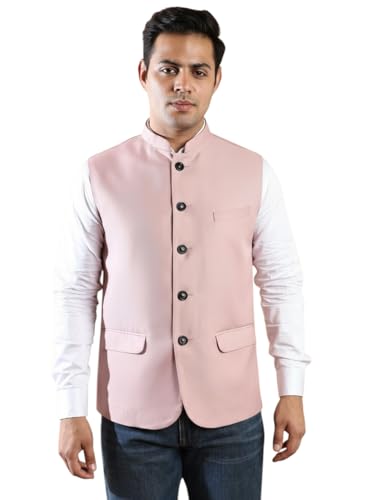 Image of Ethluxis Men's Designer Solid Nehru Jacket /Waist Coat /Bandhgala