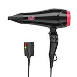 Hair Dryer Fast Drying 1875watt Solon Blow Dryer Negative Ionic with 2 speed & 3 Heating AC Motor Hair Blow Dryer Plus Concentrator Black Pink