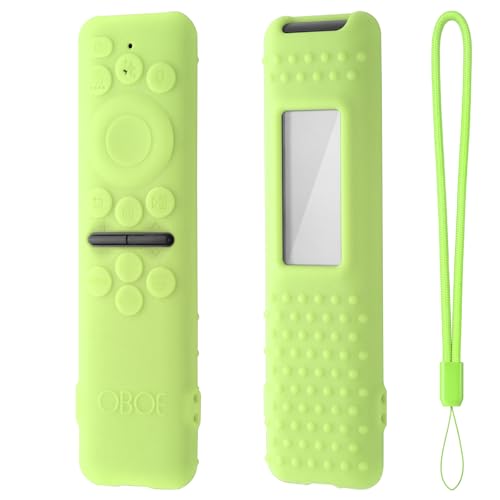 Image of Oboe Silicone Tv Remote Cover Compatible with Samsung Smart Tv Remote 2025 Model TM2360 E Key Cover Protective Case with Lanyard (L-Glow in Dark Green) [Remote NOT Included]