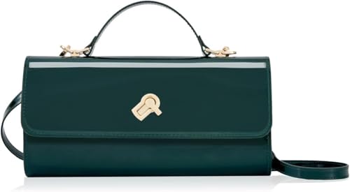 Image of BRYCTSISEN Women Metallic PU Leather Evening Clutch Purse Handbag Crossbody Shoulder Bag Square Box Bag Chic Handbag