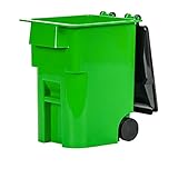 Miniature Green Trash Can with Lid & Wheels for Wrestling Action Figures