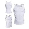 Canotta Contenitiva Uomo Snellente Modellante Rende la Zona Addominale più Sottile e Tonica Senza Maniche Canottiera White #3