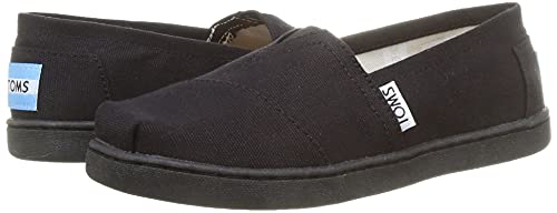 TOMS mens Classic Alpargata Sneaker, Black Canvas, 5.5 Big Kid US