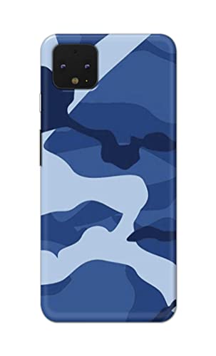 Image of Printed Hard Back Cover Case for Google Pixel 4 Back Cover (Army Blue Pattern) -702