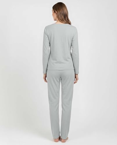 Image of Real Essentials 2 Pack: Women's Long Sleeve Pajama Sets - Soft Comfy 2 Piece PJ Set Matching Ladies Sleepwear (Plus Size)