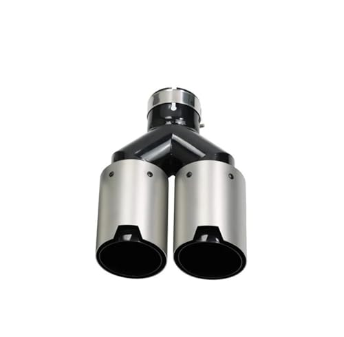 Tuyau d'échappement en Y double sortie en inox noir pour voiture Embout ID63 OD89